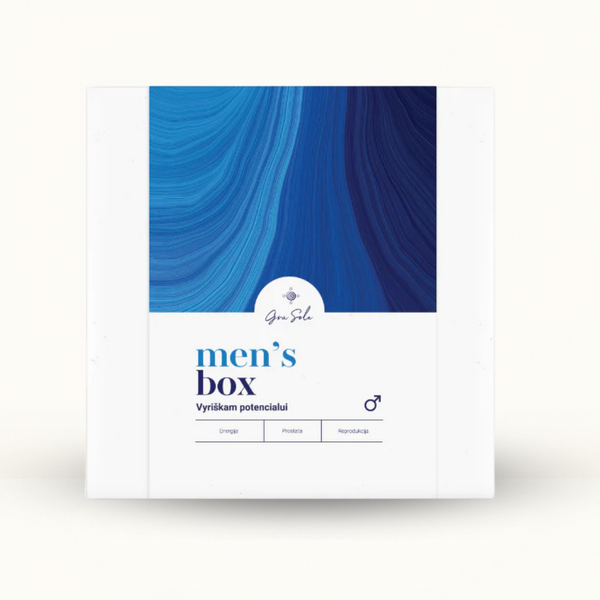 MEN'S BOX sveikatingumo rinkinys vyrams energijai, potencijai, reprodukcinei funkcijai ir bendrai vyriškai gerovei palaikyti | GraSole